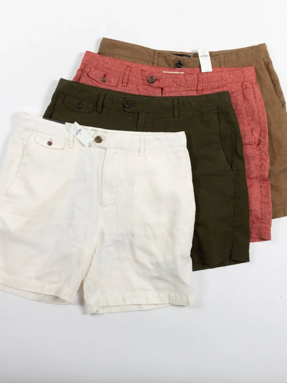 NWT LOT 4 Banana Republic Men's Size 33 Linen-Blend Slim Fit Shorts 7